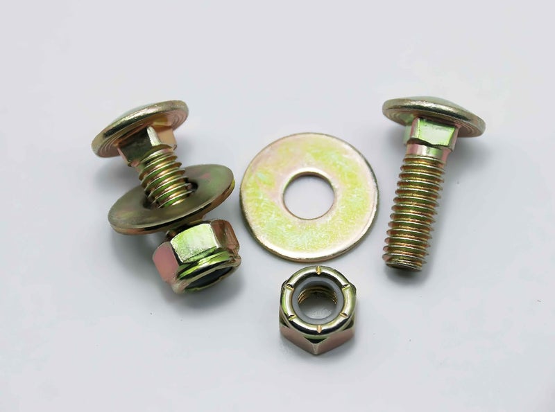 Metalsuberg 5/16" x 1" Carriage Bolts by Color Galvanization of Square Neck with Nylon Lock nut and Large Size Washer Assortment Kit,Carbon Steel,Grade 2.(8pcs Pack) - Image 4